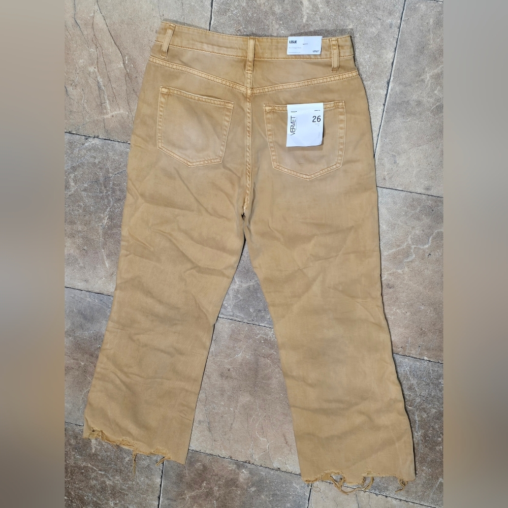 Vervet Flying By Monkey Leslie High Rise 90s Distressed Crop Flare Jeans - Picture 6 of 11